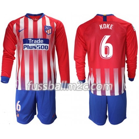 Fußballtrikots Atlético Madrid Koke 6 Kinder Heim Trikotsatz 2018-2019 Langarm Fußballtrikots Atlético Madrid Koke 6 Kinder Heim Trikotsatz 2018-2019 Langarm